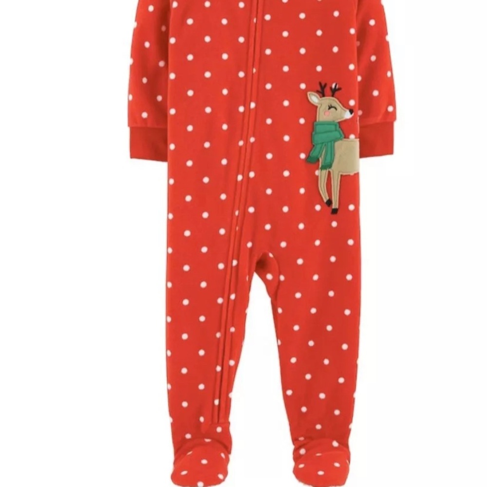 Toddler Girls Footed Pajamas Reindeer